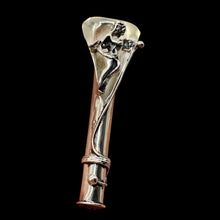 Load image into Gallery viewer, Cupid with Flute Sterling Silver Long Bell Pin | 2" Long | Silver | 1 Lapel Pin|
