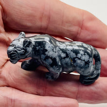 Load image into Gallery viewer, Hand-Carved Prowling Leopard | 58x27x19mm | Grey Black | 1 Figurine |