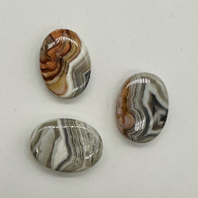 Load image into Gallery viewer, 3 Premium Crazy Lace Agate Oval Focal Beads 4581