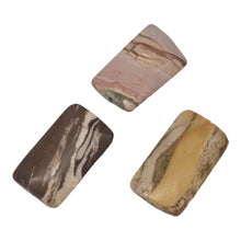 Load image into Gallery viewer, 3 (Three) Beads of Zebra Jasper Carved Twist Rectangle Focal Beads 8903
