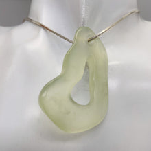 Load image into Gallery viewer, Serpentine New Jade 17g Irregular Loop Pendant Beads | 55x38x7mm | Clear Milky |