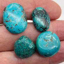 Load image into Gallery viewer, Turquoise Nugget Beads | 18g | 23x10 to 19x9mm | Blue, Black | 4 Beads |