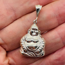 Load image into Gallery viewer, Sitting Sterling Silver Buddha Pendant | 1 1/2" Long | Silver | 1 Charm |