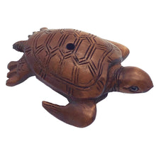 Load image into Gallery viewer, Carved Boxwood Sea Turtle Ojime/Netsuke Bead