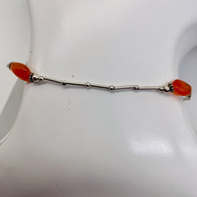 Load image into Gallery viewer, Carnelian Anklet or Bracelet Hand Made Sterling Silver Chain | 10" Length |