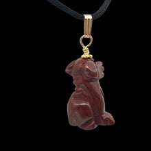Load image into Gallery viewer, Faithful Brecciated Jasper Hand Carved Dog and 14k Gold Filled Pendant 509261BJG