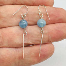Load image into Gallery viewer, Aquamarine Sterling Silver Dangle Earrings | 2" Long | Blue | 1 Pair |
