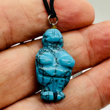 Load image into Gallery viewer, Goddess Howlite Stone Pendant Necklace | 3/4' Long | Blue, Black | 1 Pendant |