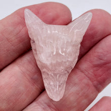 Load image into Gallery viewer, Rose Quartz Carving Wolf Head Pendant Bead | 40x30x10mm | Pink | 1 Bead |