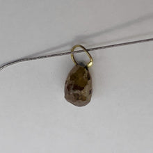 Load image into Gallery viewer, Champagne Diamond Faceted .51ct Briolette Bead | 5.3mm | Green tint | 1 Bead |