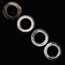 Load image into Gallery viewer, Mother of Pearl Natural Pi Circle Round Beads | 18x4mm | Black | 4 Beads |