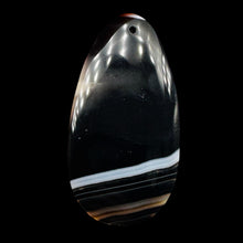 Load image into Gallery viewer, Sardonyx Focal Pendant Bead | Black, White | 60x33x6mm | 1 Bead |