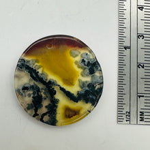 Load image into Gallery viewer, Limbcast Moss Agate Disc Pendant Bead | 33x2mm | Orange, White | 1 Bead |