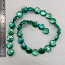 Load image into Gallery viewer, Minty Green 12 to 13mm Freshwater Coin Pearl Strand 109442