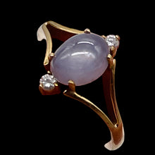Load image into Gallery viewer, Star Sapphire Oval Cut and Diamonds 14K Gold Ring | Size 3.5 | Blue | 1 Ring |