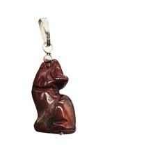 Load image into Gallery viewer, Brecciated Jasper Wolf Pendant Necklace | Semi Precious Stone Jewelry | Silver |
