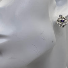 Load image into Gallery viewer, Amethyst in Sterling Silver Post Earrings | 8mm | Purple | 1 Pair |
