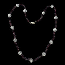 Load image into Gallery viewer, Garnet and Quartz Necklace Solid Sterling Silver Clasp 200022