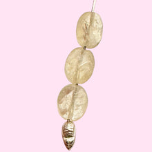 Load image into Gallery viewer, Three Yellow Calcite Facteted Oval Beads 004571