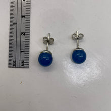 Load image into Gallery viewer, Fashion Agate Round Post Earrings | 8mm | Blue | 1 Pair |