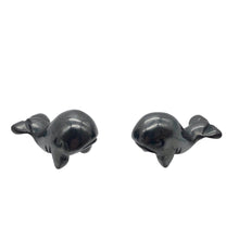 Load image into Gallery viewer, Carved Animals Hematite Whale Beads