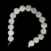 Load image into Gallery viewer, Mother of Pearl Half Strand Carved Rose Beads | 12x6mm | White | 16 Beads |
