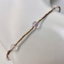Load image into Gallery viewer, Hand Made! Pink Glass & Silver 10" Anklet 10076D