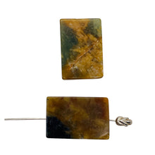 Load image into Gallery viewer, Jade Flowering Flat Rectangle Beads| 22x20x6mm | Pinkish brown green | 2 Beads|