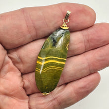 Load image into Gallery viewer, Ocean Jasper 14K Gold Filled Long Pendant | 2 1/2" Long| Green, Gold| 1 Pendant|