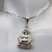 Load image into Gallery viewer, Sitting Sterling Silver Buddha Pendant | 1 1/2" Long | Silver | 1 Charm |