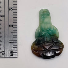 Load image into Gallery viewer, Jade Meditating Buddha Seated Charm| 30x20x2mm | Green, Red | 1 Pendant Bead |