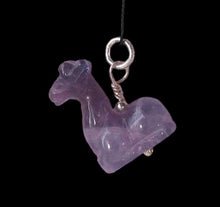 Load image into Gallery viewer, Graceful! Carved Amethyst Giraffe Sterling Silver Pendant 509267AMS