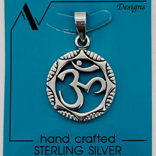 Load image into Gallery viewer, Om Symbol Sterling Silver Charm | 1 1/8" Long | Silver | 1 Pendant |