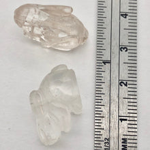Load image into Gallery viewer, Hoppy 2 Carved Clear Quartz Bunny Rabbit Beads | 22x12x10m | Clear