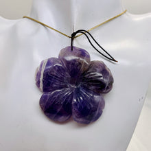 Load image into Gallery viewer, Amethyst Carved Pendant Flower | 55x8mm | Purple White | 1 Bead |