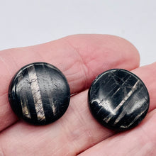 Load image into Gallery viewer, 2 Shimmer Sexy Hypersthene 20mm Coin Beads for Jewelry Making 8988