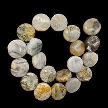 Load image into Gallery viewer, 3 Beads of Window Pane Agate 20mm Coin 9200