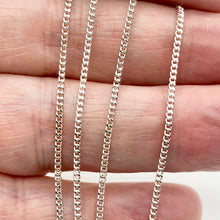 Load image into Gallery viewer, Fine Curb Sterling Silver Italian Made Chain Necklace | 20" | 1mm |