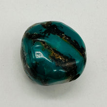 Load image into Gallery viewer, Turquoise Natural Focal 18g Nugget Bead | 28x26x17mm | Blue, Black | 1 Bead |