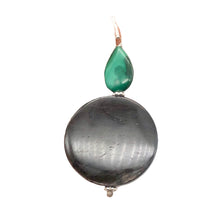 Load image into Gallery viewer, Hypersthene and Malachite Sterling Silver Goddess Pendant | 2 Inch|Silver Green|