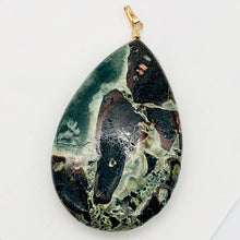 Load image into Gallery viewer, Wow Tsunami Green Sediment Stone Wire Wrap Pendant | 51x37mm | 2 1/2" Long |