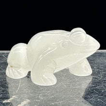 Load image into Gallery viewer, Frog Carved Opalized Glass Statue | 1 Figurine | | 40x36x20mm | Clear, White