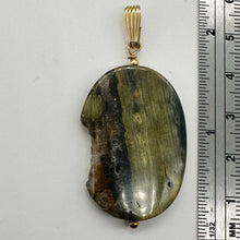 Load image into Gallery viewer, Ocean Jasper with Quartz 14Kgf Pendant | Green. Gold | 2" Long |