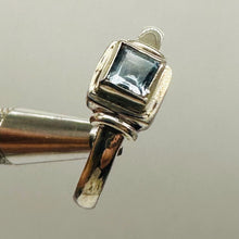 Load image into Gallery viewer, Blue Topaz Sterling Silver Ring Size 7.25 Natural Square Gemstone USA