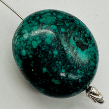 Load image into Gallery viewer, Turquoise Natural Focal 18g Nugget Bead | 32x30x13mm | Blue, Black | 1 Bead |