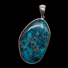 Load image into Gallery viewer, Chrysocolla Sterling Silver Oval Pendant | 4 1/4" Long | Blue, Green | 1 Pendant