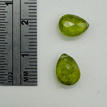 Load image into Gallery viewer, Gem! Faceted Untreated Peridot Briolette Beads Matched Pair | 9x7x4mm | 4.7 tcw|