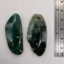 Load image into Gallery viewer, Ocean Jasper Old Stock Long Oval Beads| 45x22x6 to38x20x7mm|Green, Pink| 2 Beads