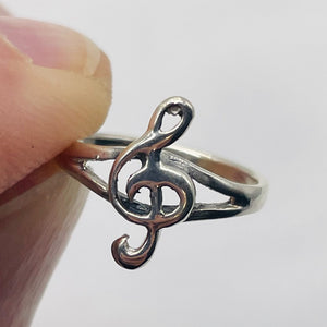 Treble Clef Sterling Silver Ring | Size 3 | Silver | 1 Ring