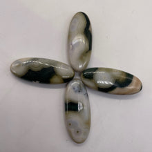 Load image into Gallery viewer, Ocean Jasper Patterned Oval Pendant Beads| 45x18x8mm|White Black Pink| 4 Beads |